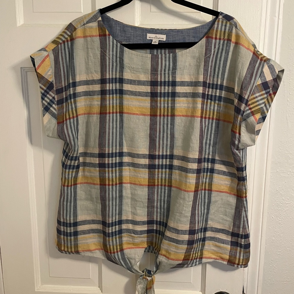 LLBean linen top Medium